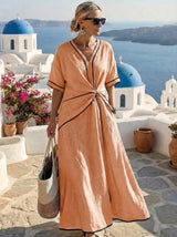 Gina | Damen Leichtes Sommerkleid – Luftiges Sommerkleid Leicht Sommer 2026 – Orange
