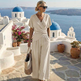 Kim | Damen Stilvolles Zweiteiliges Ensemble – Zweiteiler Elegant Sommer 2026 – Aprikose