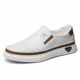 Aveldo | Herren-Leder-Slip-On-Sneaker mit elegantem Komfort – Weiß