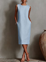Arcelia - Leichtes Midikleid – Hellblau