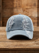 Denim Sonnenhut mit verstellbarem Riemen – Hellblau