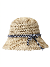Damen Strohhut mit geflochtenem Design und Kordelzug – Beige