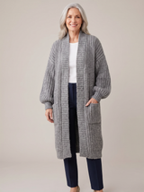 Rosalienne - Weichgriffiger Longcardigan – Grau