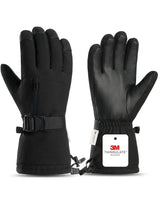Wasserdichte isolierte Herrenhandschuhe mit Touchscreen-Fingerspitzen – Schwarz
