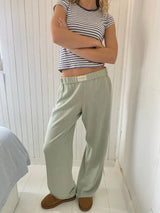 Hildeke | Damen Freizeithose Loungehose Rosa Gestreift – Grün