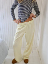 Hildeke | Damen Freizeithose Loungehose Rosa Gestreift – Gelb