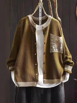 Hildrun | Damen Strickjacke Relaxed Fit – Kaffee
