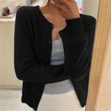 Hildvara | Damen Strickjacke mit Knopfleiste – Schwarz