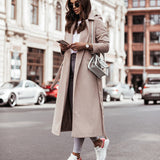 Helene | Damen Langer Mantel im lässigen Streetstyle – Aprikose
