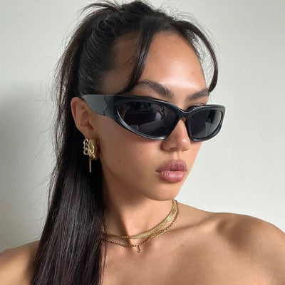 Damen Modisch Ovale Sonnenbrille | Umschließend