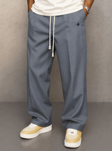 Hose Herren Weit Mit Bundfalte – Grau