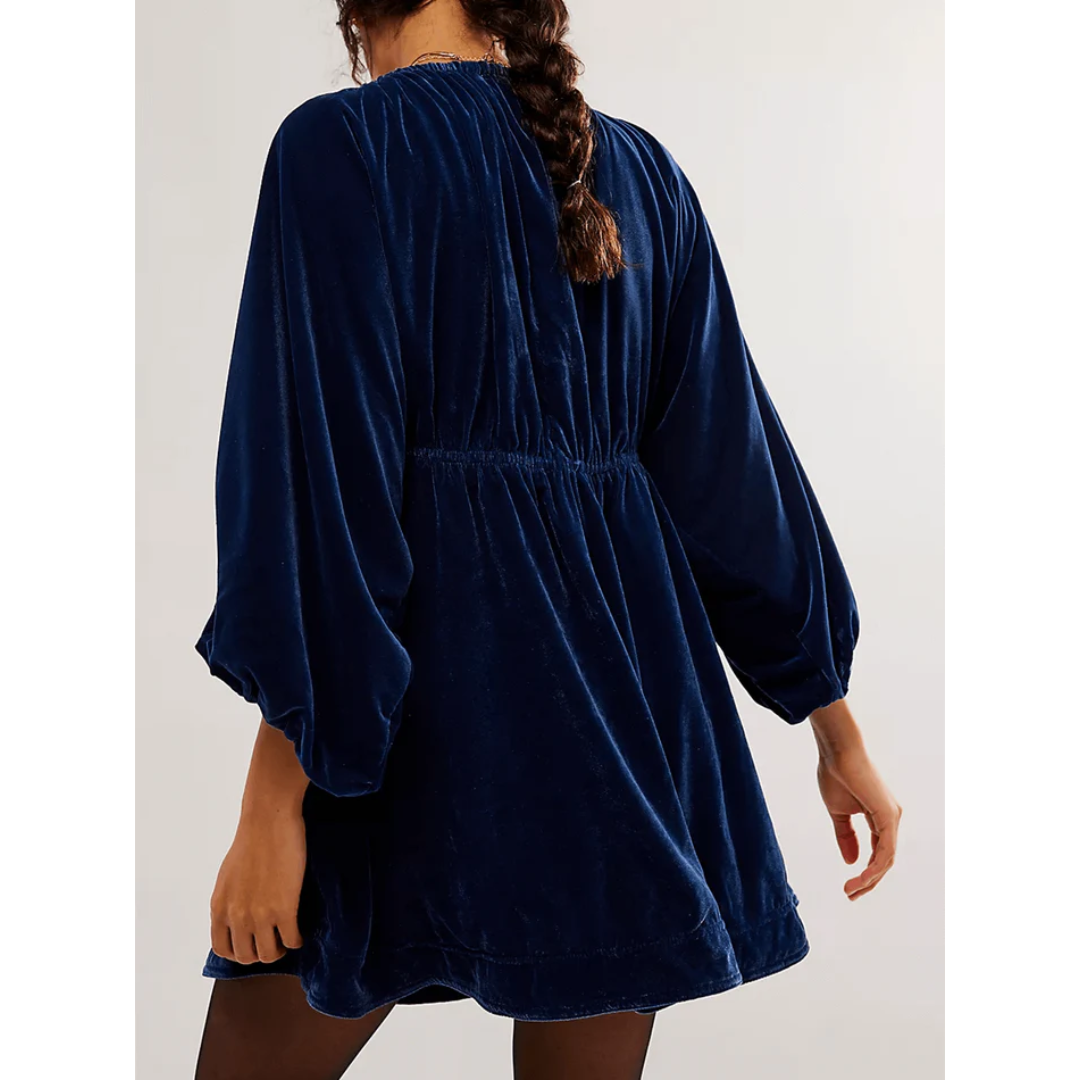 Kleid Mit V Ausschnitt Und Puffärmeln Für Damen | Mini