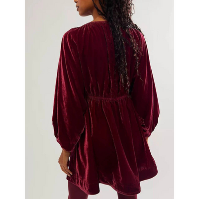 Kleid Mit V Ausschnitt Und Puffärmeln Für Damen | Mini