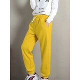 Sylvara | Damen Gefütterte Jogginghose High-Waist – Gelb