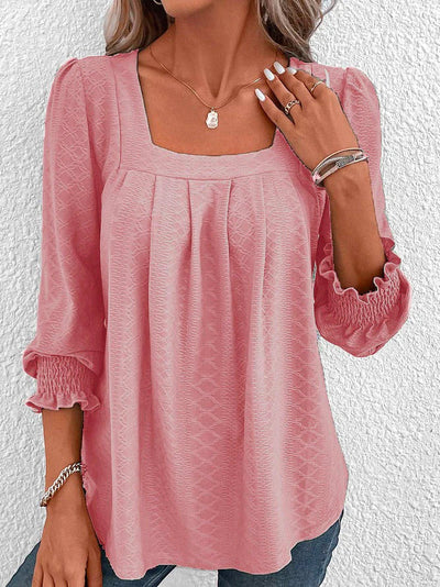 Buchert® | Baumwollbluse mit quadratischem Ausschnitt