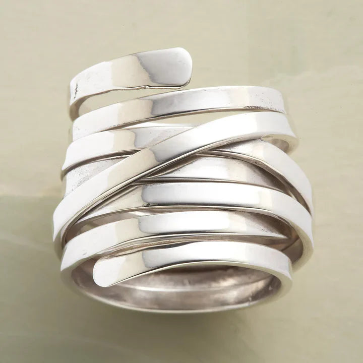 Vintage dicke Schicht Silber Ring