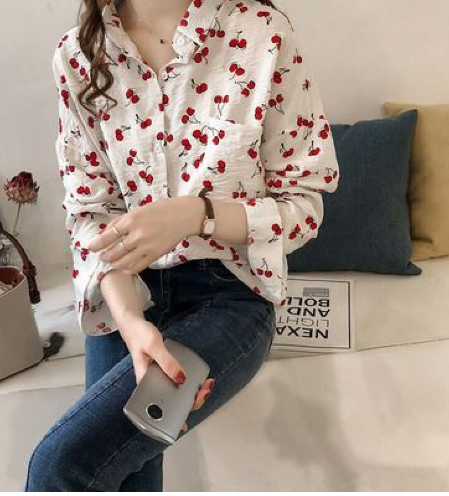 Paulina® | Damenbluse mit Kirschdruck