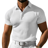 Theo | Herren Strukturierte Schmale Passform Polo-Shirt – Weiß