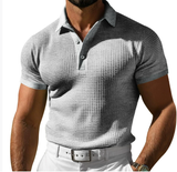 Theo | Herren Strukturierte Schmale Passform Polo-Shirt – Grau