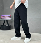 Herren Gerade Geschnittene Blaue Jeans - Klassische Freizeit Denim Hose – Schwarz