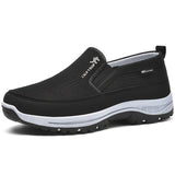Wasserdichte orthopädische Herrenschuhe | Breite Zehenkappe – Schwarz