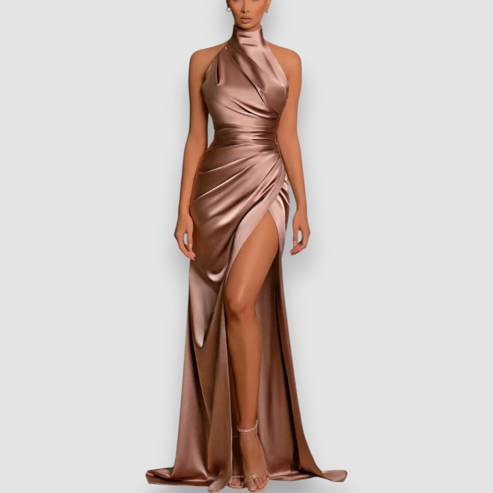 Lumier | Ärmelloses Satin-Kleid