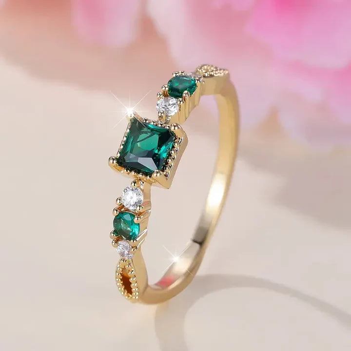 Smaragd Glanz Gold Ring