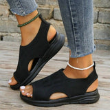 Orthopädische Sandalen Damen mit Fußgewölbestütze & Memory Foam – Schwarz