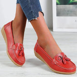 Orthopädische Leder-Loafer für Damen | Fußgewölbestütze – Rot