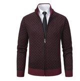 Herren Rollkragen Zipper Jacke – Rot