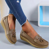 Orthopädische Leder-Loafer für Damen | Fußgewölbestütze – Braun