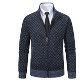Herren Rollkragen Zipper Jacke – Blau