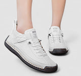 Jessica | Damen Lässig Schicke Bequeme Schnürsneaker – Weiß