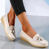 Orthopädische Leder-Loafer für Damen | Fußgewölbestütze – Khaki