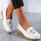 Orthopädische Leder-Loafer für Damen | Fußgewölbestütze – Weiß