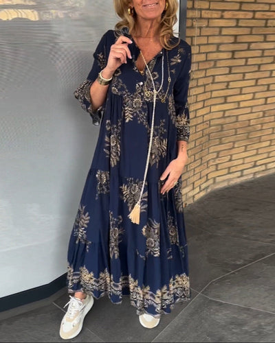 Hypatia – Vintage Kleid Mit V-Ausschnitt