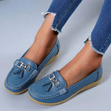 Orthopädische Leder-Loafer für Damen | Fußgewölbestütze – Hellblau