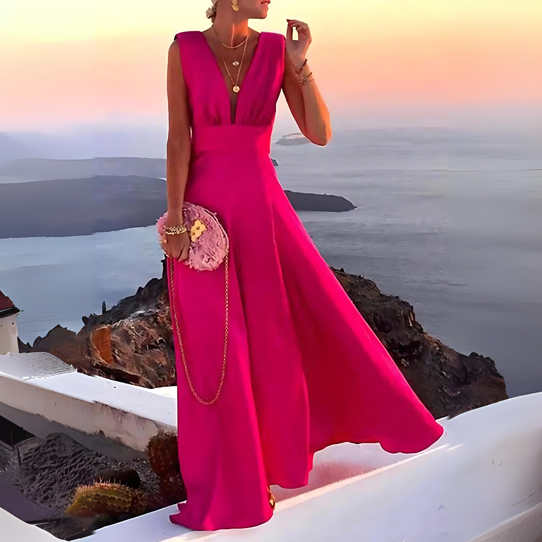 Samantha - Schickes und stilvolles ärmelloses bedrucktes Kleid für Frauen