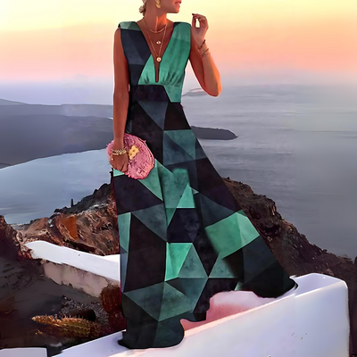 Samantha - Schickes und stilvolles ärmelloses bedrucktes Kleid für Frauen