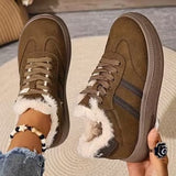 Swenna | Gefütterte Winter-Sneaker mit Chunky-Sohle – Khaki