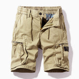 Jakob | Herren Kordelzug Multi-Taschen Cargo-Shorts – Khaki