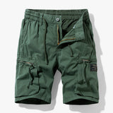 Jakob | Herren Kordelzug Multi-Taschen Cargo-Shorts – Armeegrün