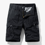 Jakob | Herren Kordelzug Multi-Taschen Cargo-Shorts – Schwarz