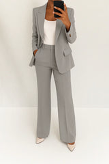 Julie - Elegantes Damen Hosenanzug Set – Grau