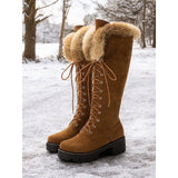 Ingmara | Damen Wasserdichte Winterstiefel Kniehoch – Kamel