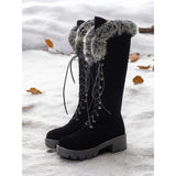 Ingmara | Damen Wasserdichte Winterstiefel Kniehoch – Schwarz