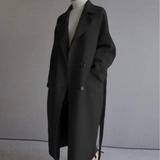 Ingrid | Damen Schicke Lange Winterjacke mit Kragen – Schwarz