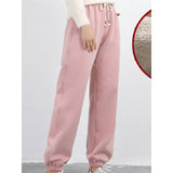Sylvara | Damen Gefütterte Jogginghose High-Waist – Rosa