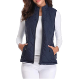 Irmgard | Damen Leichte Steppweste mit Stehkragen – Blau