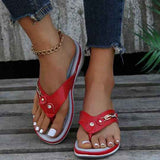 Isla – Elegante orthopädische Zehensandalen mit Schmuckdetails – Rot